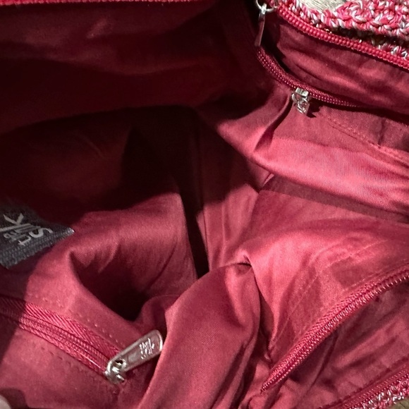 The Sak Multi-Colored Red Green Blue Stripe Hand Crocheted Hobo Shoulder Bag - Picture 9 of 10